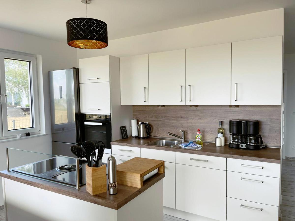 Exklusives Apartment Mit Blick Auf Den See Grossraschen Bagian luar foto